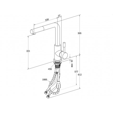 Villeroy&Boch | Steel Shower Anthracite High Pressure Faucet