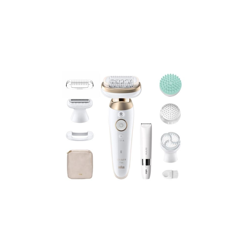 Braun Epilator | SES9-481 Silk épil 9 Flex 3D | Operating time (max) 50 min | Number of power levels 2 | Wet & Dry | White/Gold