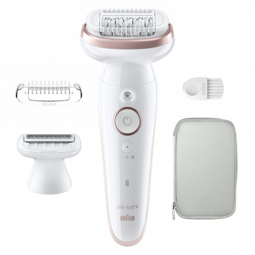 Braun Epilator | SES9-030 Silk épil 9 | Operating time (max) 50 min | Number of power levels 2 | Wet & Dry | White/Rose