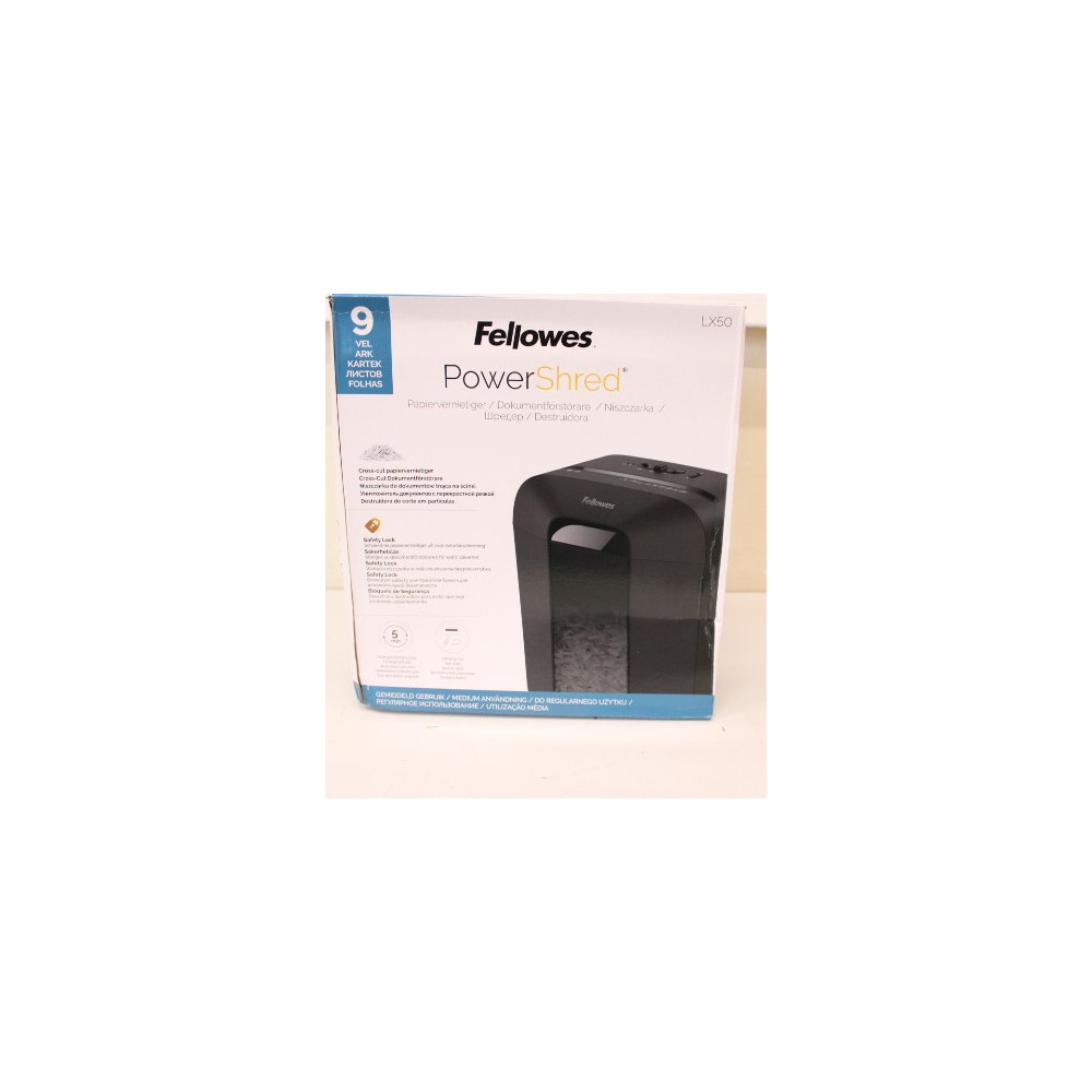 SALE OUT. Fellowes Powershred LX50 Cross-Cut Shredder | Powershred | LX50 | Black | 17 L | Credit cards shredding | DAMAGED PACK