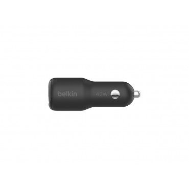 BELKIN BOOST CHARGE 42w - 30w USB-C PD PPS + 12w USB-A Car Charger, Black | Belkin