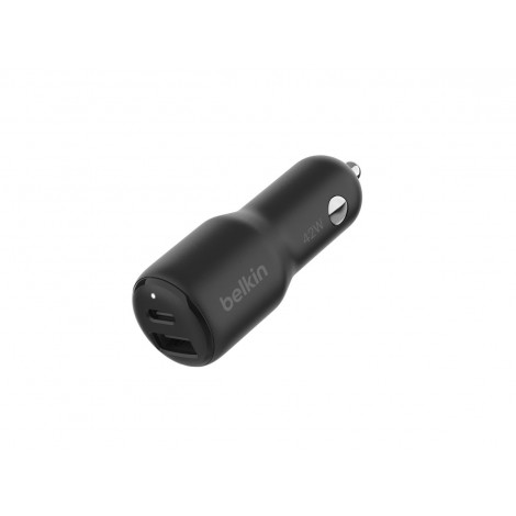 BELKIN BOOST CHARGE 42w - 30w USB-C PD PPS + 12w USB-A Car Charger, Black | Belkin