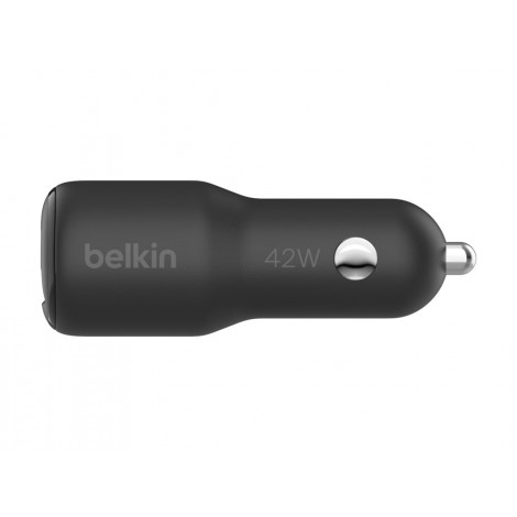 BELKIN BOOST CHARGE 42w - 30w USB-C PD PPS + 12w USB-A Car Charger, Black | Belkin