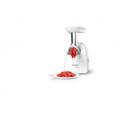 Bosch | Meat mincer SmartPower | MFW2510W | White | 350 W | Number of speeds 1 | 2 Discs: 3.8 and 8 mm Sausage filler accessory.