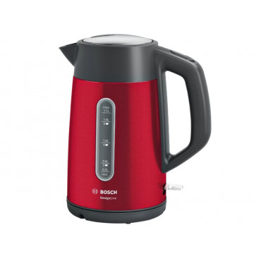 Bosch | Kettle | DesignLine TWK4P434 | Electric | 2400 W | 1.7 L | Stainless steel | 360 rotational base | Red/Black