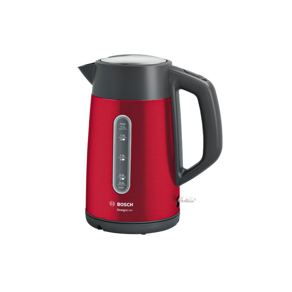 Bosch | Kettle | DesignLine TWK4P434 | Electric | 2400 W | 1.7 L | Stainless steel | 360 rotational base | Red/Black