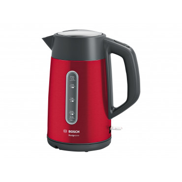 Bosch | Kettle | DesignLine TWK4P434 | Electric | 2400 W | 1.7 L | Stainless steel | 360 rotational base | Red/Black