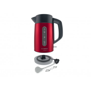 Bosch | Kettle | DesignLine TWK4P434 | Electric | 2400 W | 1.7 L | Stainless steel | 360 rotational base | Red/Black