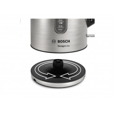 Bosch | Kettle | DesignLine TWK4P440 | Electric | 2400 W | 1.7 L | Stainless steel | 360 rotational base | Stainless steel/Black