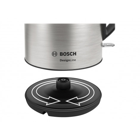 Bosch | Kettle | DesignLine TWK3P420 | Electric | 2400 W | 1.7 L | Stainless steel | 360 rotational base | Stainless steel/Black