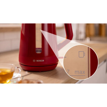 Bosch Kettle | TWK1M124 | Electric | 2400 W | 1.7 L | Plastic | 360 rotational base | Red