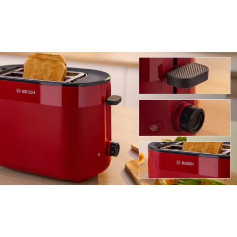 Bosch Compact Toaster | TAT2M124 MyMoment | Power 950 W | Number of slots 2 | Housing material Plastic | Red