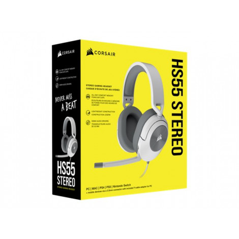 Corsair | Stereo Gaming Headset | HS55 | Wired | Over-Ear | Noise canceling