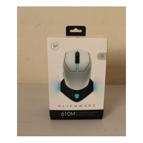 SALE OUT. Dell Mouse Alienware 610M Wired / Wireless Gaming Mouse - AW610M (Lunar Light), UNPACKED, USED, SCRATCHED ON BACK | De