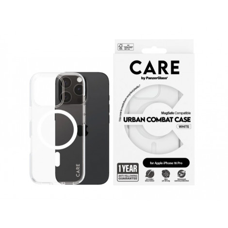 CARE by PanzerGlass Case Flagship White MagSafe iPhone16 PRO | CARE