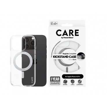 CARE by PanzerGlass Case Feature Silver Kickstand & MagSafe iPhone16 PRO | CARE