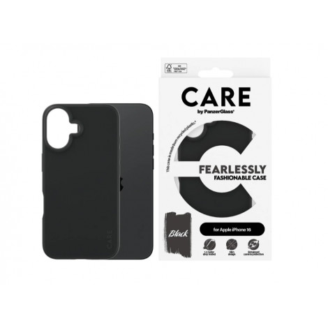 CARE by PanzerGlass Case Fashion Black iPhone 16 | CARE