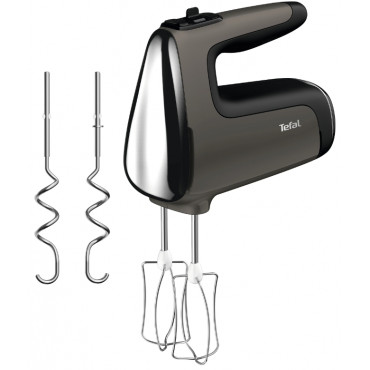 TEFAL | HT650E38 PowerMix Silence | Hand Mixer | 600 W | Number of speeds 5 | Turbo mode | Black/Grey