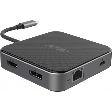 Acer 7-in-1 USB Type-C Dock | Ethernet LAN (RJ-45) ports 1 | DisplayPorts quantity 1 | HDMI ports quantity 1