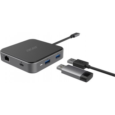 Acer 7-in-1 USB Type-C Dock | Ethernet LAN (RJ-45) ports 1 | DisplayPorts quantity 1 | HDMI ports quantity 1