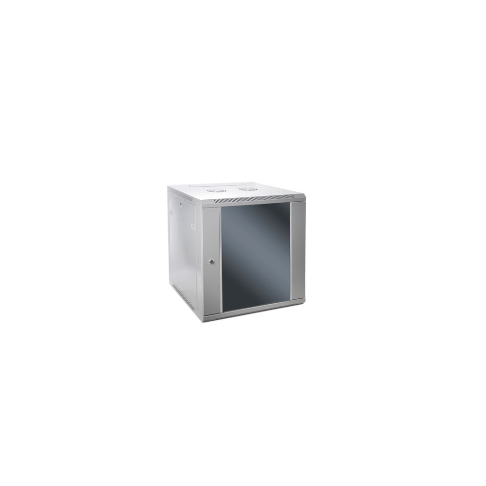 SOMI Networks | 9U, 19 Network Wall Cabinet | 9U-60/45C | Gray | With Front Glass Doors Assembled | Depth: 45 cm