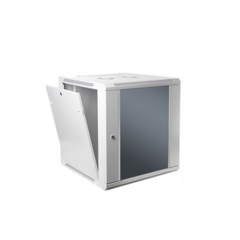 SOMI Networks | 9U, 19 Network Wall Cabinet | 9U-60/45C | Gray | With Front Glass Doors Assembled | Depth: 45 cm