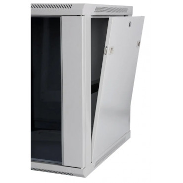 SOMI Networks | 9U, 19 Network Wall Cabinet | 9U-60/45C | Gray | With Front Glass Doors Assembled | Depth: 45 cm