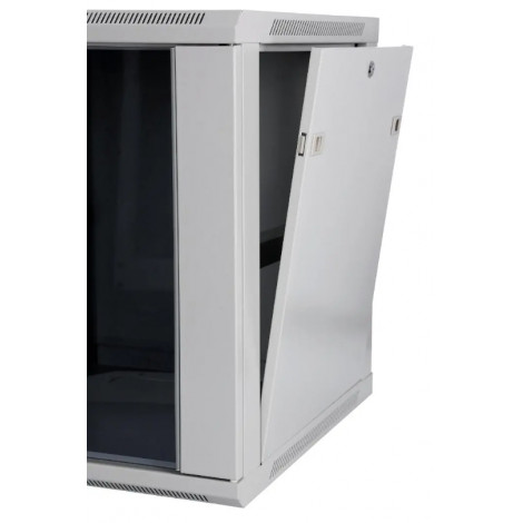 SOMI Networks | 9U, 19 Network Wall Cabinet | 9U-60/45C | Gray | With Front Glass Doors Assembled | Depth: 45 cm