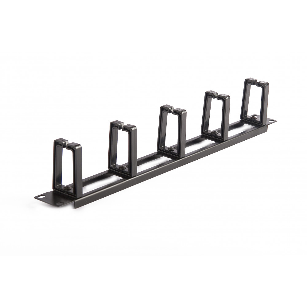 SOMI Networks | 19 Cable Management Bar with 5pcs Plastc Rings | CMB-02 | Black | Ring Diameter 45x70mm Holes in the Panel