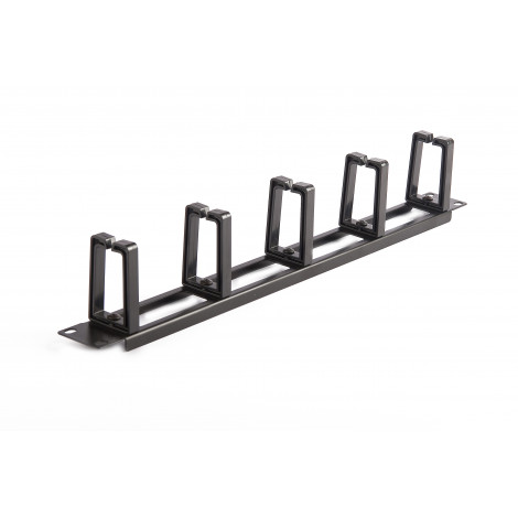 SOMI Networks | 19 Cable Management Bar with 5pcs Plastc Rings | CMB-02 | Black | Ring Diameter 45x70mm Holes in the Panel