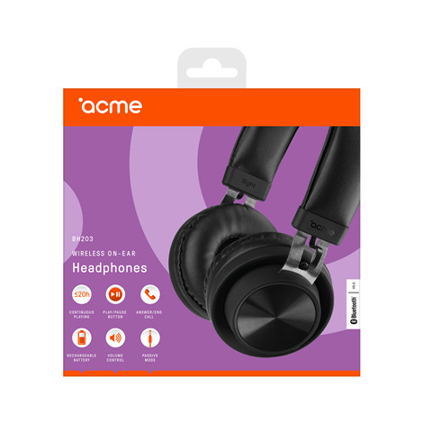 Acme | 6 month(s) | Micro USB, 5 V DC | BH203_T | Built-in microphone | 3.5 mm | Black