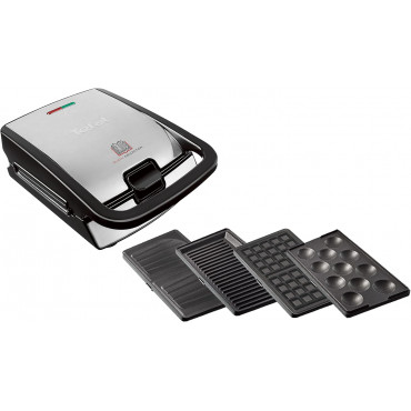 TEFAL | Sandwich Maker | SW854D | 700 W | Number of plates 4 | Number of pastry 2 | Black/Stainless steel