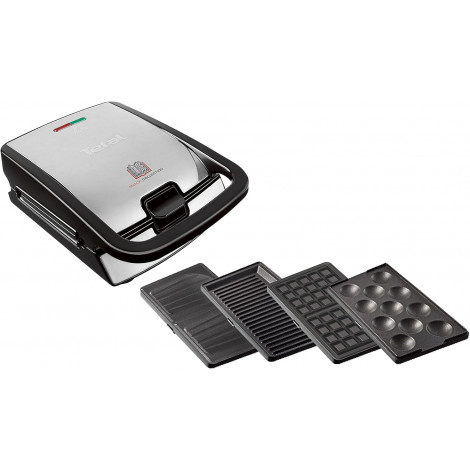 TEFAL | Sandwich Maker | SW854D | 700 W | Number of plates 4 | Number of pastry 2 | Black/Stainless steel