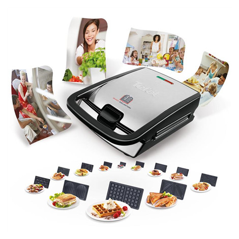 TEFAL | Sandwich Maker | SW854D | 700 W | Number of plates 4 | Number of pastry 2 | Black/Stainless steel