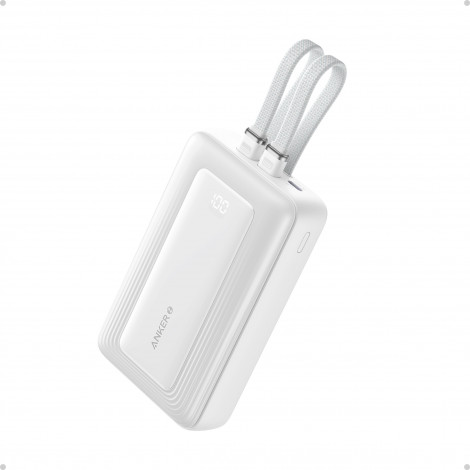 Anker | Power Bank | A1681H21 | 20000 mAh | USB-C 30W, Lightning 27W | Built-In USB-C and Lightning Cables | White