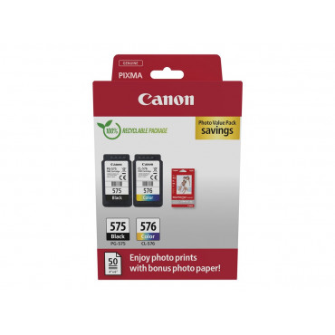 Canon PG-575/CL-576 Ink Cartridge + Photo Paper Value Pack