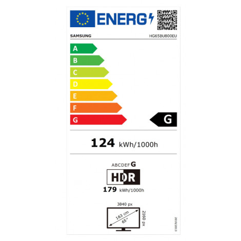 Samsung | HG65BU800EUXEN | 65 " | Landscape | Tizen | Wi-Fi | 178 | 178