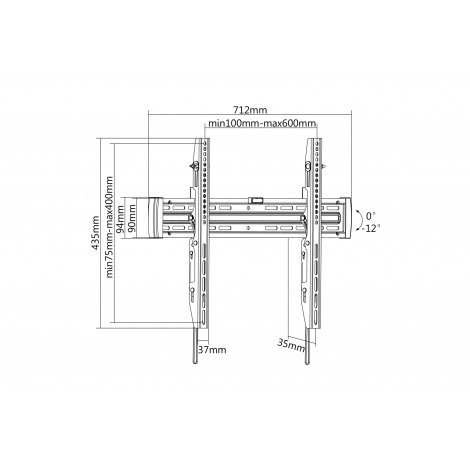 Digitus Wall mount | Universal LED/LCD Monitor Wall Mount | Tilt | 47-70 " | Maximum weight (capacity) 40 kg | Black