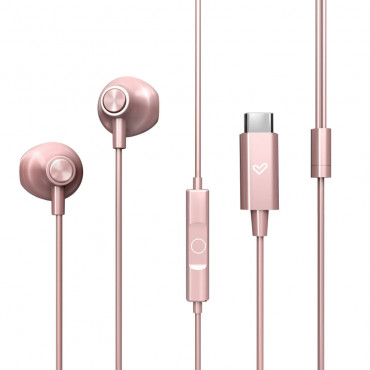 Energy Sistem Wired Earphones | EasyPods Type C | Built-in microphone | USB-C | Rose Gold