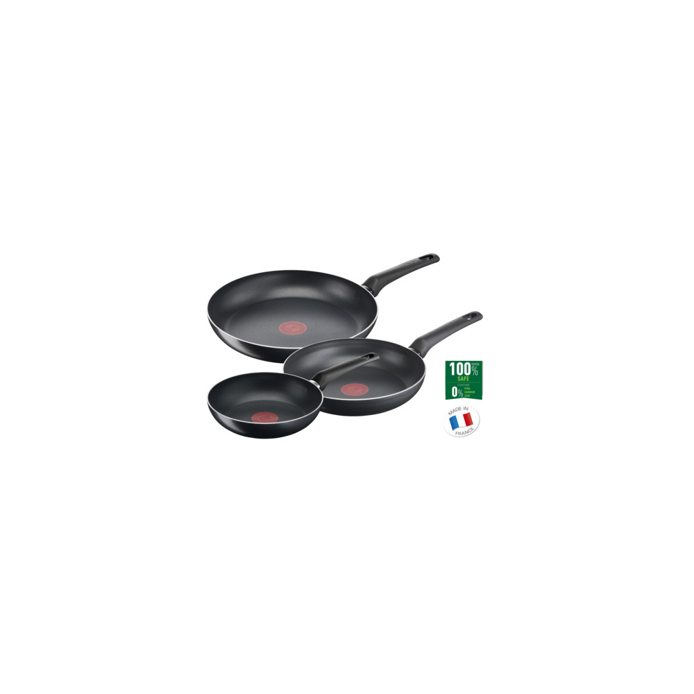 TEFAL | Simple Cook Set of 3 | B5569153 | Frying | Diameter 20 / 24 / 28 cm | Not suitable for induction hob | Fixed handle