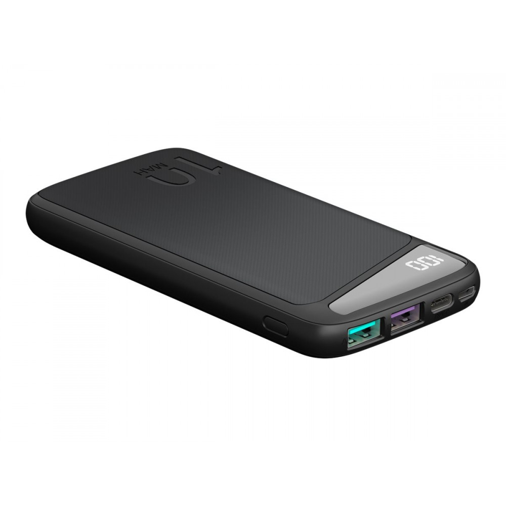 Goobay 53936 Fast Charge Power Bank 10,000 mAh with Power Delivery, Black