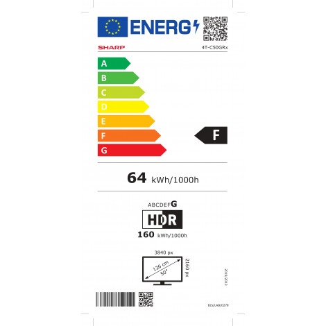 Sharp 50GR8265E | 50" | Smart TV | Google TV | 4K Ultra HD