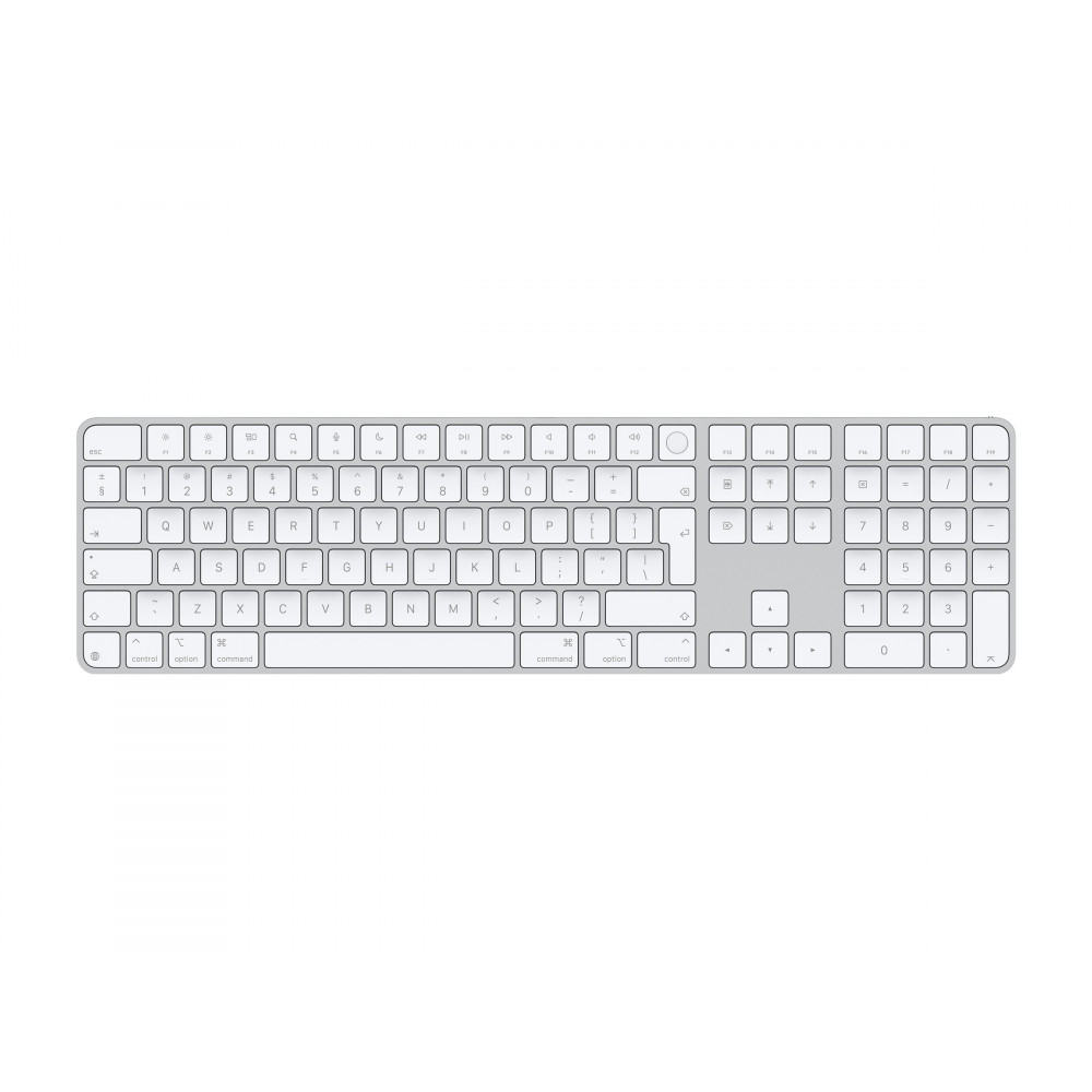 Apple Magic Keyboard with Touch ID and Numeric Keypad for Mac models with Apple silicon - International English - White Keys | A