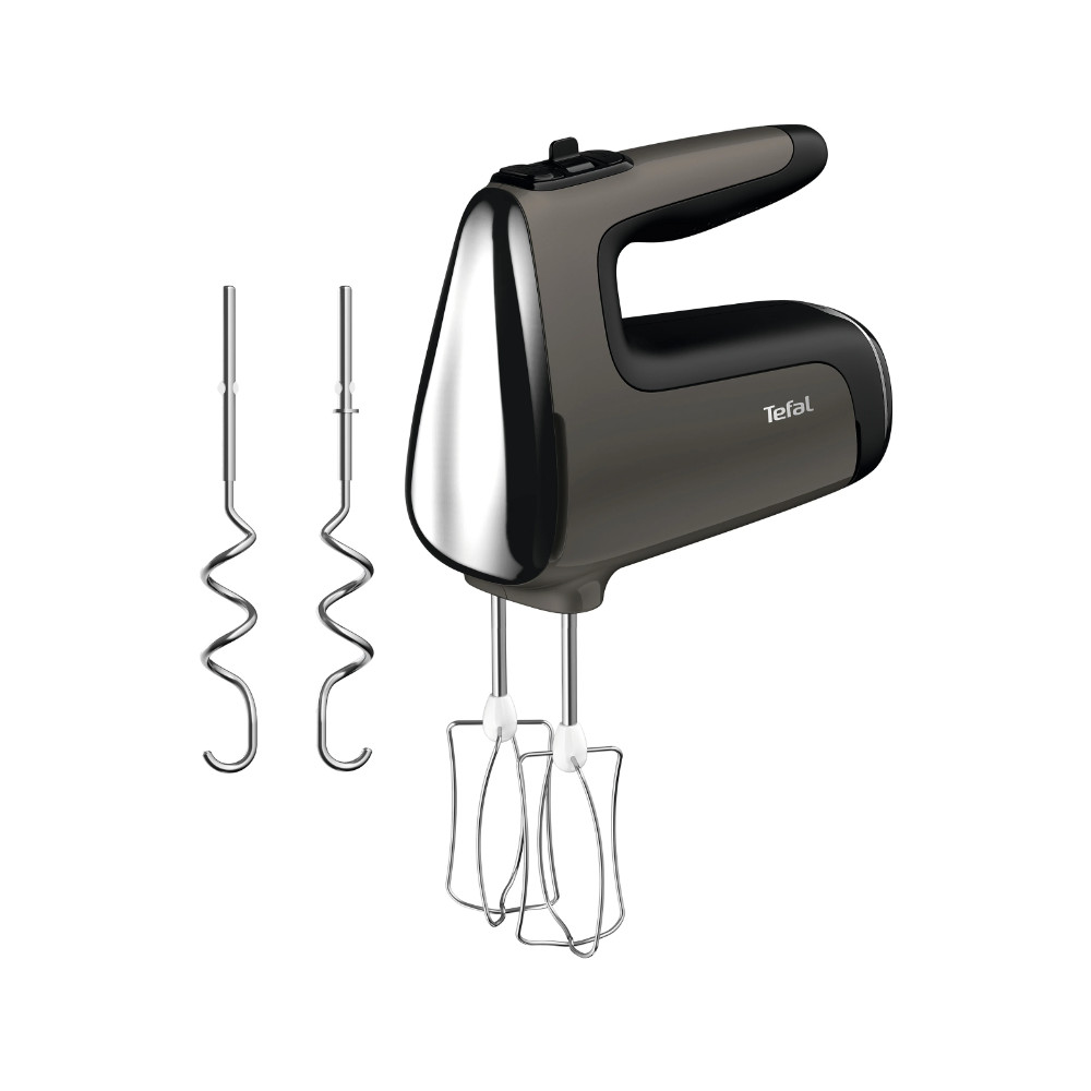 TEFAL | HT650E38 PowerMix Silence | Hand Mixer | 600 W | Number of speeds 5 | Turbo mode | Black/Grey