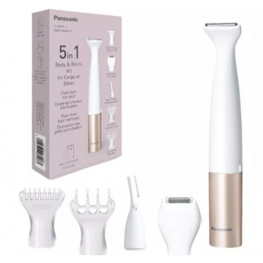 Panasonic 5-in-1 Body and Bikini Trimmer Kit | ES-WM31 | Cordless | Wet & Dry | White/Gold Rose