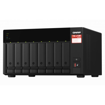 QNAP | 8-Bay QTS and QuTS hero NAS | TS-873A-8G | Up to 8 HDD/SSD Hot-Swap | AMD Ryzen | Ryzen V1500B Quad-Core | Processor freq