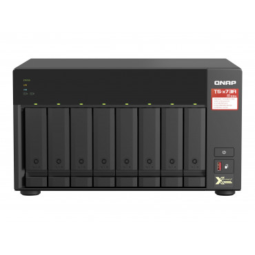 QNAP | 8-Bay QTS and QuTS hero NAS | TS-873A-8G | Up to 8 HDD/SSD Hot-Swap | AMD Ryzen | Ryzen V1500B Quad-Core | Processor freq