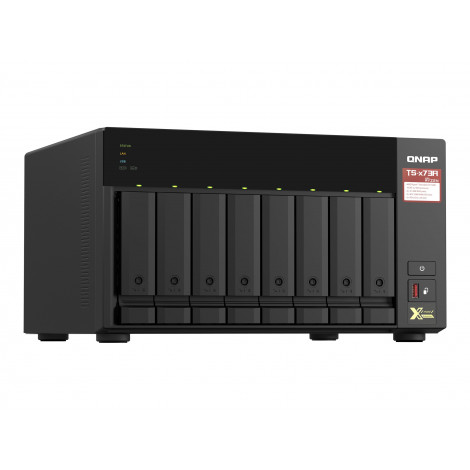 QNAP | 8-Bay QTS and QuTS hero NAS | TS-873A-8G | Up to 8 HDD/SSD Hot-Swap | AMD Ryzen | Ryzen V1500B Quad-Core | Processor freq