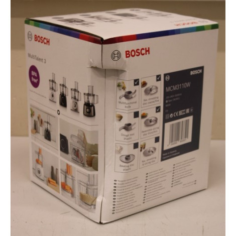 SALE OUT. Bosch MCM3110W Food processor, 800W, Bowl capacity: 2.3L, 2 speed settings, White/Grey | Bosch | Kitchen machine Multi