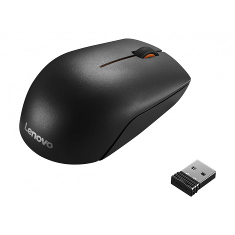 Lenovo | Wireless Compact Mouse | 300 | Optical Mouse | 2.4 GHz Wireless via Nano USB | Black | 1 year(s)